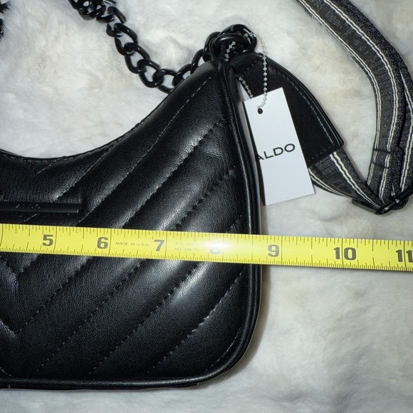 Aldo Black Croossbody Purse Shoulder New Quilted Zipped Viral Handbag - Picture 3 of 16